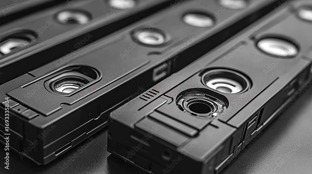 Obraz premium Close - up of Retro Video Cassette Tapes