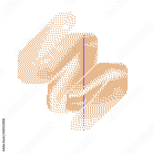  pixel art. Abstract form. Diseño en pixel retro con formas abstractas