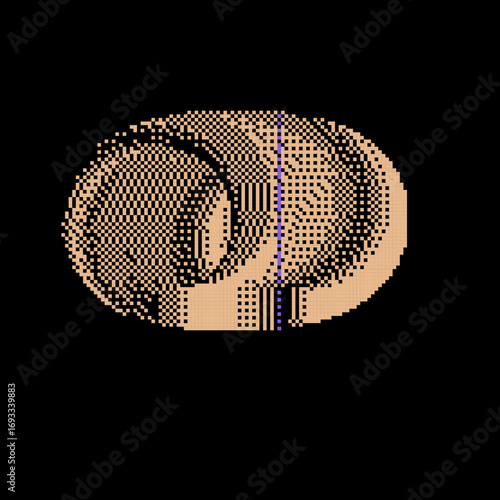  pixel art. Abstract forms in black background.