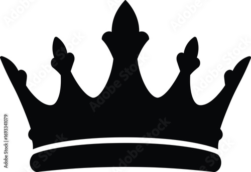 Elegant black crown vector illustration for royalty and luxury designs scalable eps