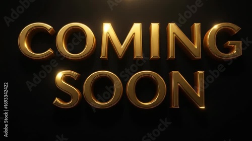 Elegant Gold 'Coming Soon' Animation on Dark Background for Exciting Reveal Teaser