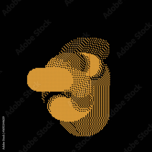 Orange WAVES Retro pixel art, pixelpattern, 8 bit background. Leisure or arcade games duotone border frame. Fondo negro
Dither design. Diseño en pixeles con colores llamativos retro