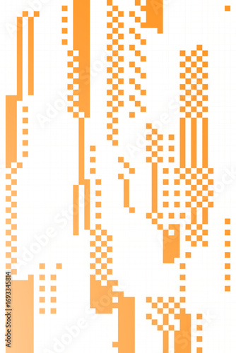 Orange WAVES Retro pixel art, glitch dither pattern, 8 bit background. Leisure or arcade games duotone border frame.
Dither design. Diseño en pixeles con colores llamativos retro