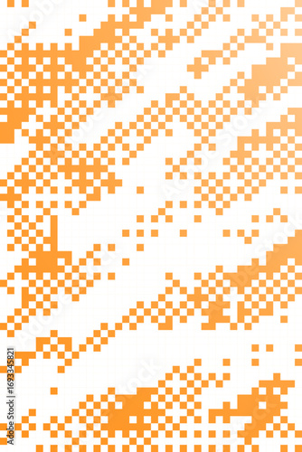 Orange WAVES Retro pixel art, glitch dither pattern, 8 bit background. Leisure or arcade games duotone border frame.
Dither design. Diseño en pixeles con colores llamativos retro