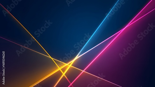 Vibrant, intersecting neon lines create a dynamic, abstract design.