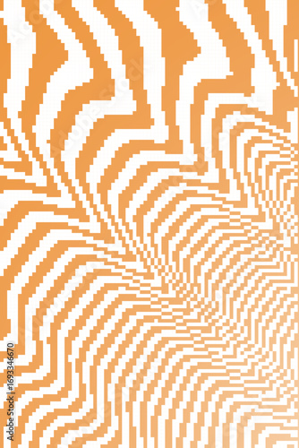 Orange WAVES Retro pixel art, glitch dither pattern, 8 bit background. Leisure or arcade games duotone border frame.
Dither design. Diseño en pixeles con colores llamativos retro