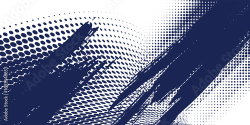 Abstract halftone wave dots background. Futuristic twisted grunge pattern, dots, circles. Vector modern optical pop art texture for posters, business cards and etc