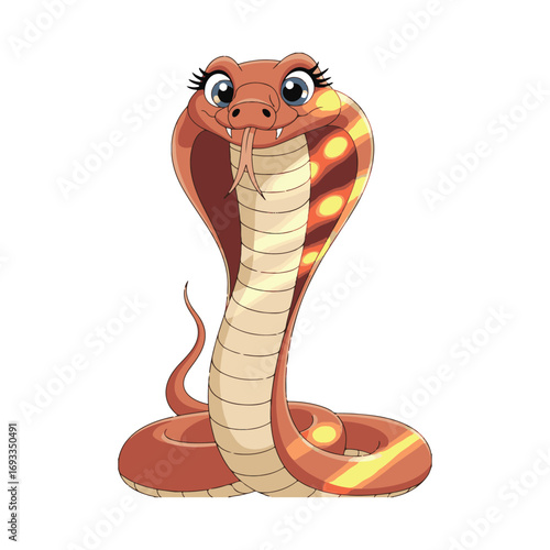 vector illustration of cartoon snake