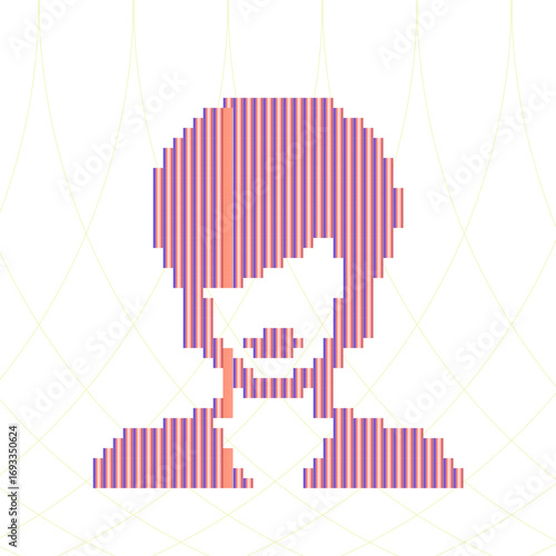 Retro pixel art, glitch dither pattern, 8 bit background. Leisure or arcade games duotone border frame.
Dither design. Diseño en pixeles con colores llamativos retro