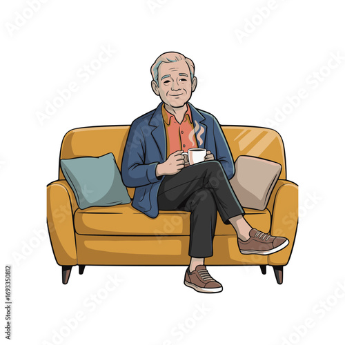 senior businessman sitting on a chair