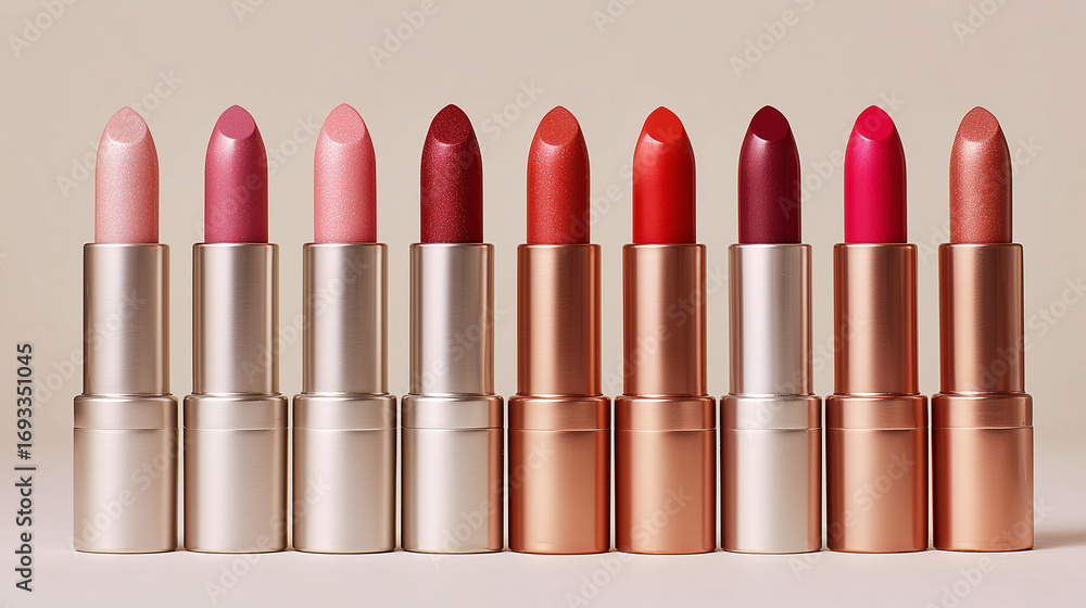 Obraz premium Luxury lipstick set in assorted shades