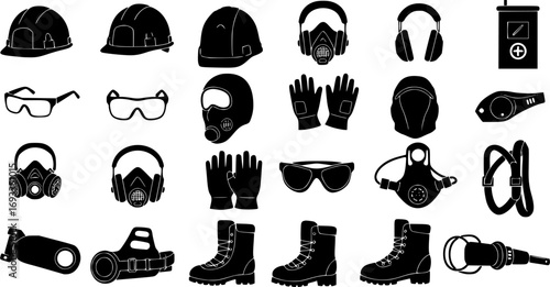 Various Industrial safety equipment to protect personal safety
