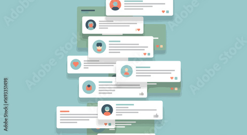 Flat Style Minimalist Design User Interface Social Media Post Mockups