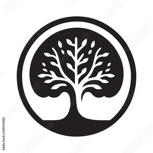 mental health vector silhouette outline logo design concept illustration