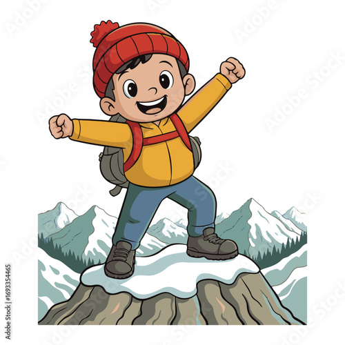 boy with a snowboard