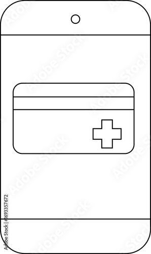 smartphone icon and insurance card icon with white background