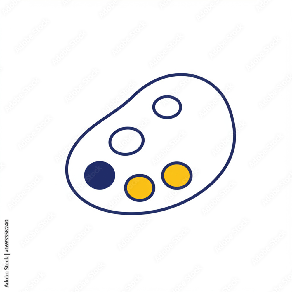 Fototapeta premium Creative Paint Palette Icon with Colorful Swatches for Artistic Endeavors