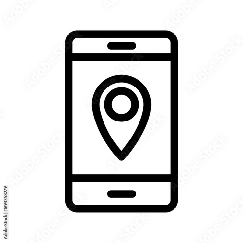 Food Delivery Tracker Line Icon of Food Delivery Icon Set