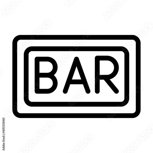 Bar Sign Line Icon of Bars & Nightlife Icon Set