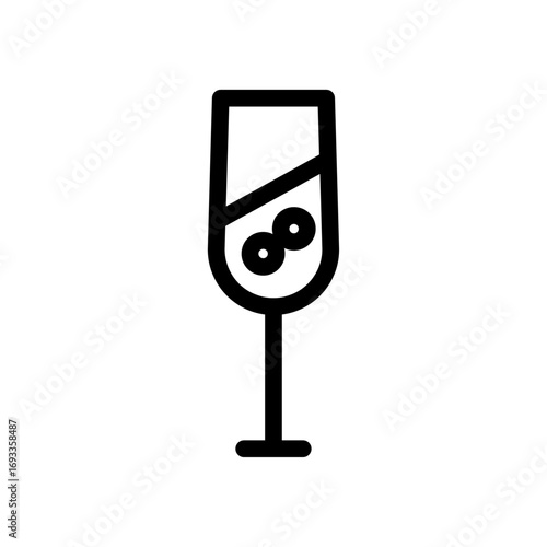 Champagne Flute Line Icon of Bars & Nightlife Icon Set