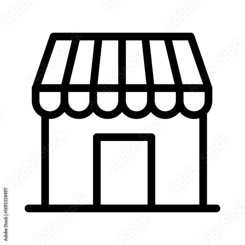 Retail Storefront Line Icon of Retail Shopping Icon Set