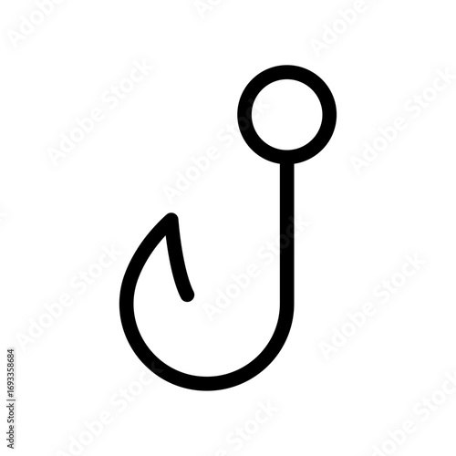 Fishing Hook Line Icon of Outdoor Recreation Gear Icon Set