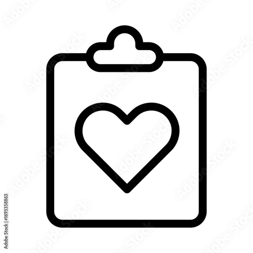 Clipboard Favorite Line Icon of Wishlist & Favorites Icon Set