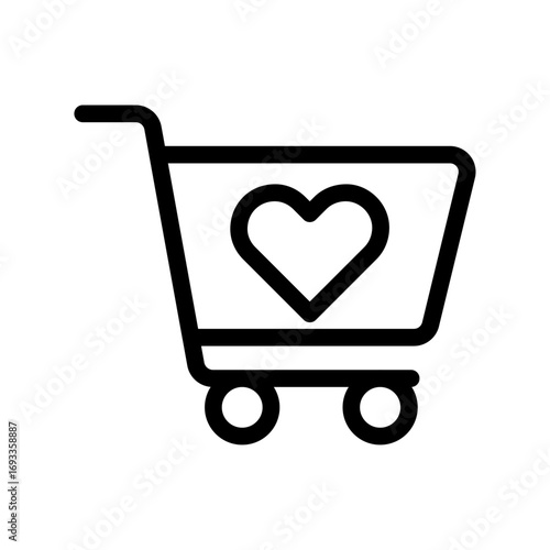 Cart Wishlist Line Icon of Wishlist & Favorites Icon Set