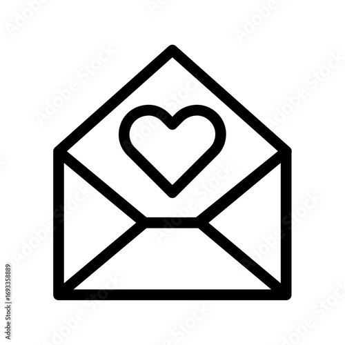 Email Favorite Line Icon of Wishlist & Favorites Icon Set