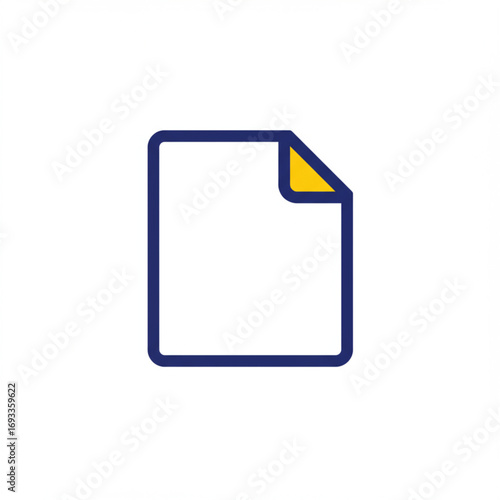 Icon Illustration of a Document with a Folded Corner in Modern Design