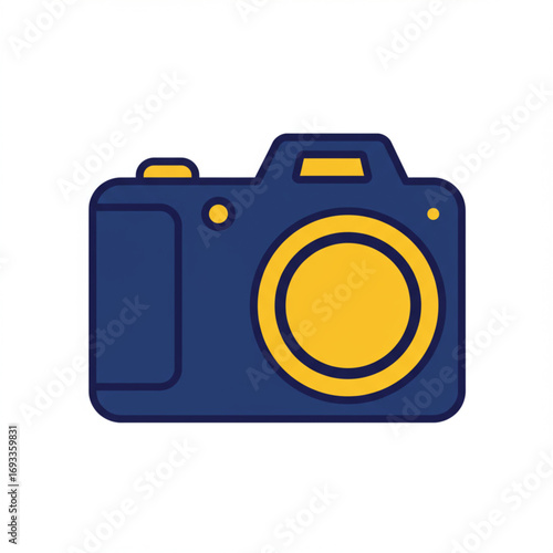 Modern digital camera illustration for photography and creative projects, perfect for graphic design and conceptual use