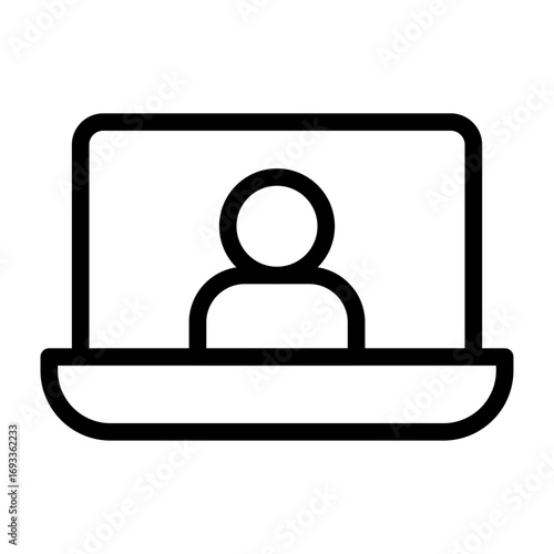 Online Conference Line Icon of Conferences & Workshops Icon Set