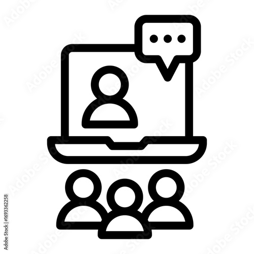 Webinar Line Icon of Conferences & Workshops Icon Set