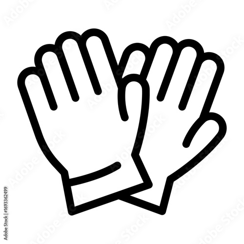 Protective Gloves Line Icon of Pollution Control Icon Set