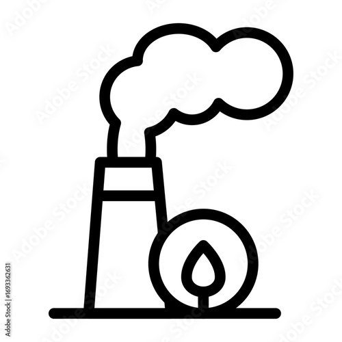 Geothermal Energy Line Icon of Renewable Resources Icon Set
