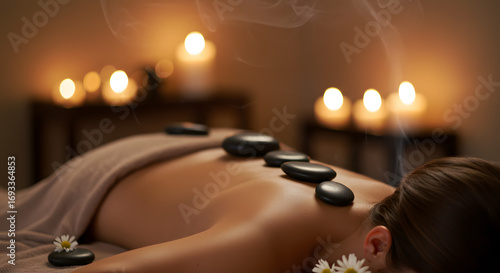 young woman receiving a back massage