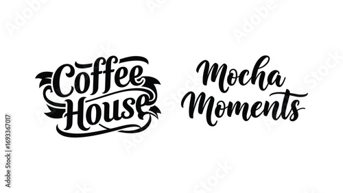 Coffee house mocha moments logo design vector illustration for cafe shop branding art