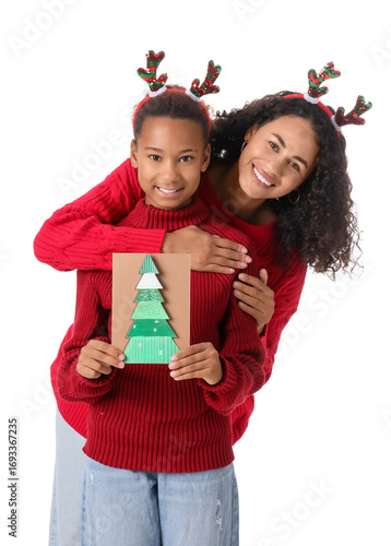 African-American mother hug...