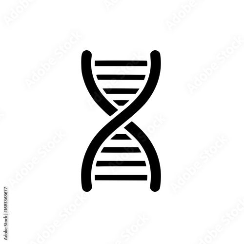 DNA helix simple black vector symbol for genetics and biology