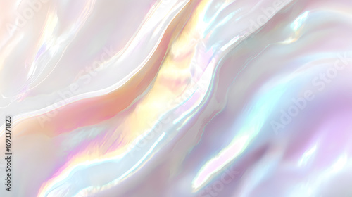A wavy, layered mother-of-pearl background with a subtle, iridescent pastel sheen.
