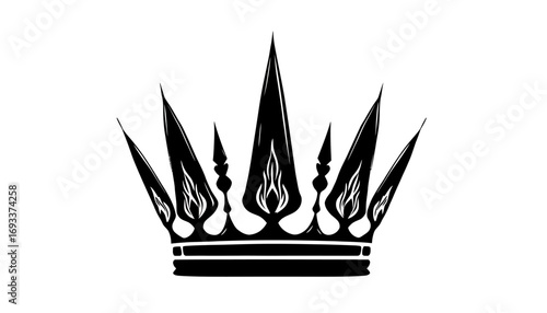 Elegant black vector crown illustration, a symbol of royalty and power, perfect for graphic design projects and branding.