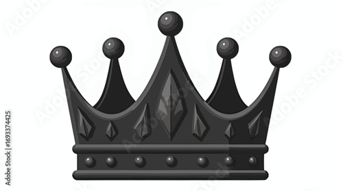 Elegant black crown vector illustration, a symbol of royalty, power, and prestige, perfect for graphic design projects.
