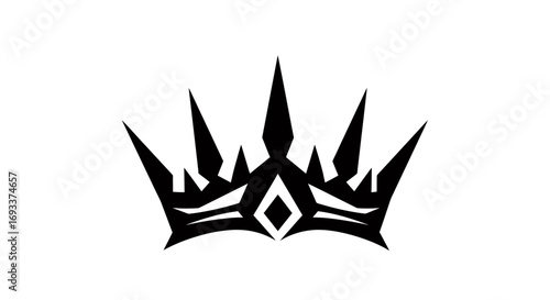 Vector illustration of a majestic black crown, perfect as a PNG for logos, emblems, or design projects needing a royal touch.  Download this high-quality vector crown for your creative needs.