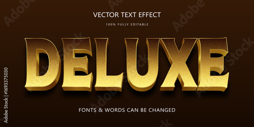 Deluxe editable text effect, Luxury gold text style