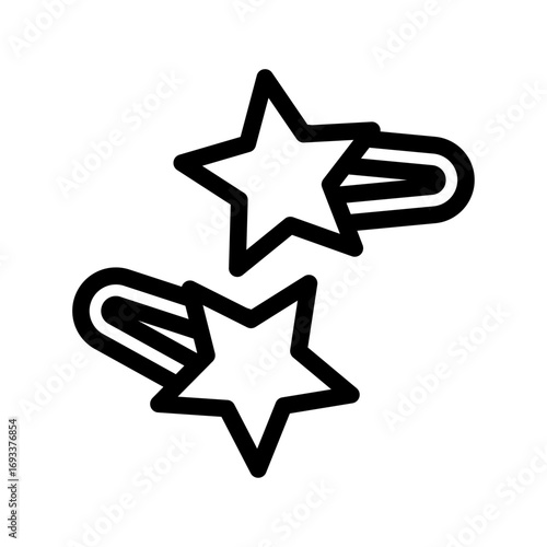 Hair Clip Hair Pin Line Icon of Accessories Icon Set