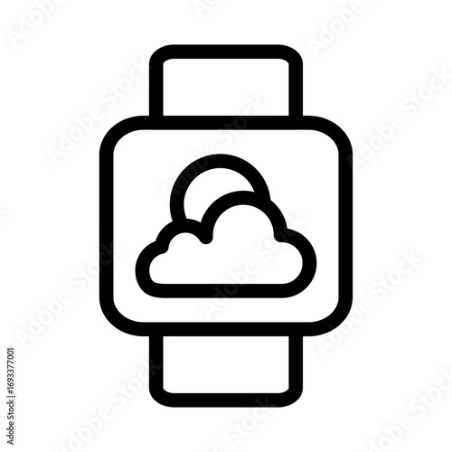 Weather Smartwatch Line Icon of Watches Icon Set
