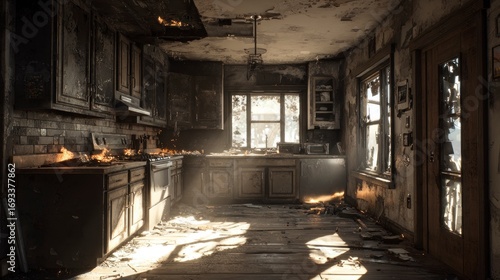 Desolate kitchen interior