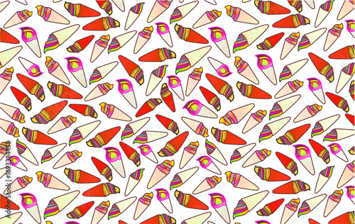 Ice cream pattern. Colorful ice cream pattern background. Ice cream doodle pattern background. Seamless pattern of ice cream. 