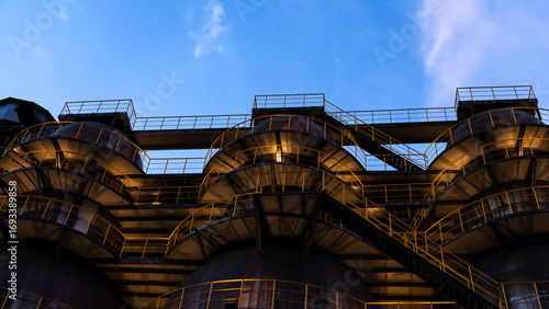 The steel factory at sunset