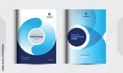 Wallpaper Mural Blue Proposal cover Design Template concepts are adept for corporate Business	 Torontodigital.ca